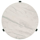 Tandi Faux White Marble / Black End Table - Ornate Home