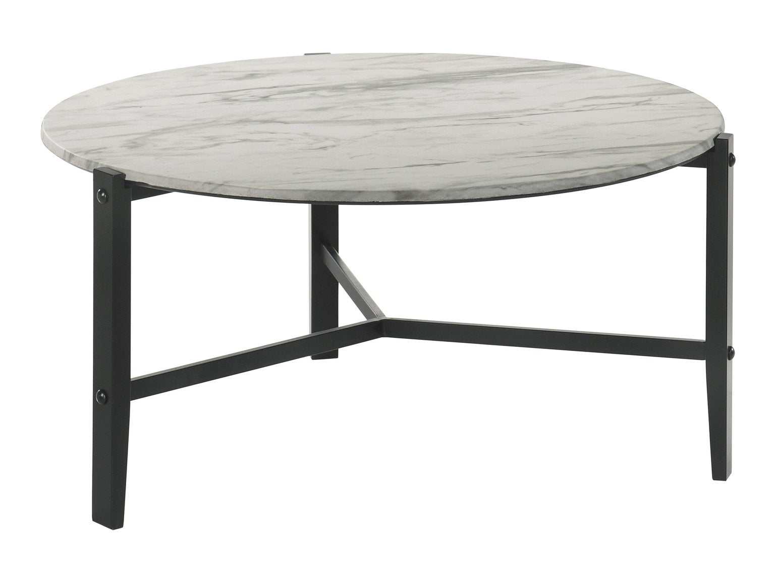 Tandi White Marble & Black Coffee Table - Ornate Home