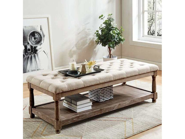 Tanya Beige Bench - Ornate Home
