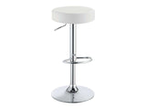 Tashan White & Chrome 29″ Adjustable Bar Stool - Ornate Home