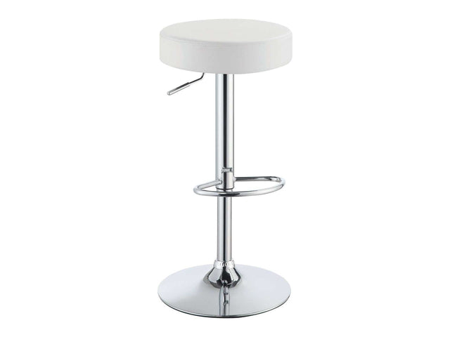 Tashan White & Chrome 29″ Adjustable Bar Stool - Ornate Home