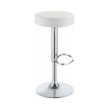 Tashan White & Chrome 29″ Adjustable Bar Stool - Ornate Home
