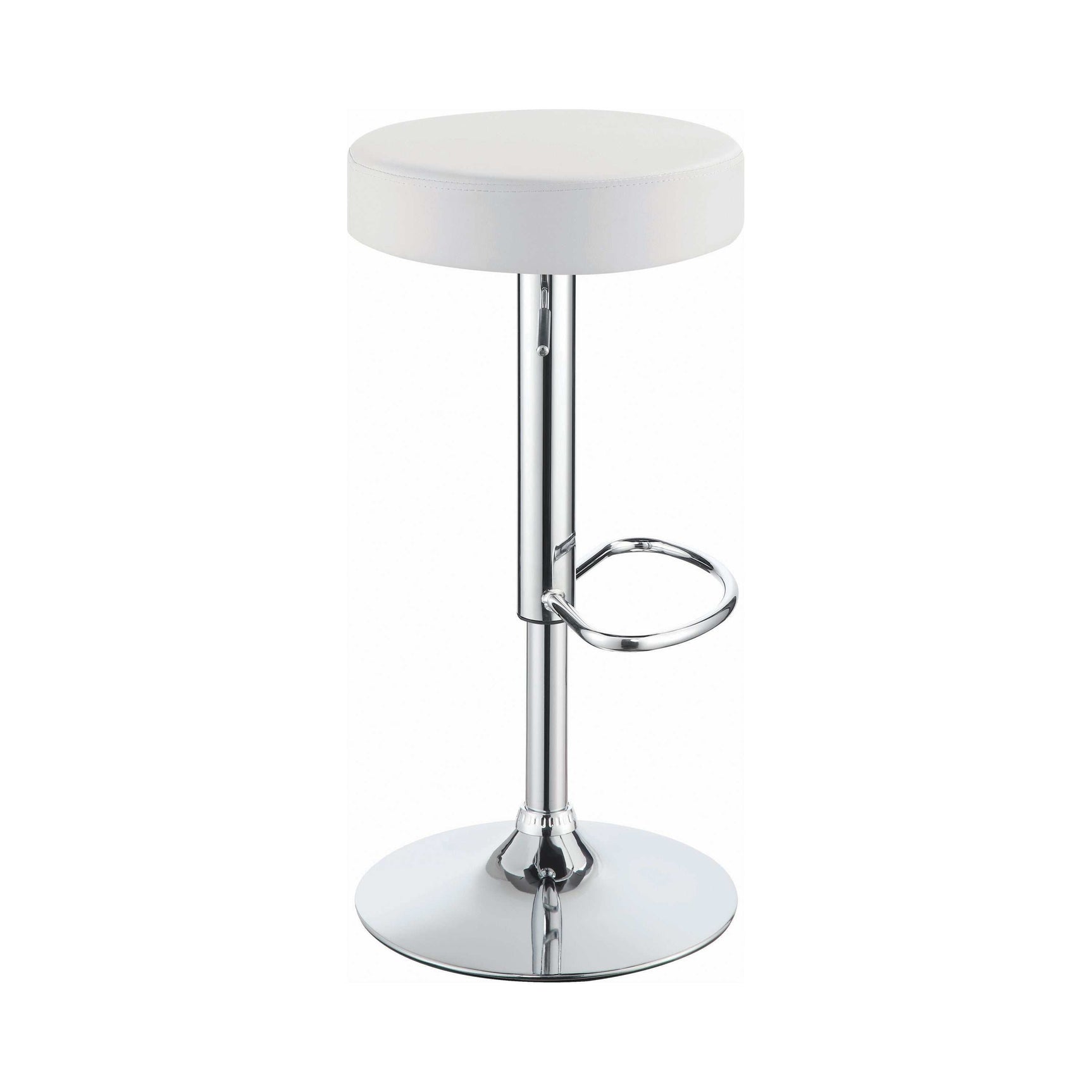 Tashan White & Chrome 29″ Adjustable Bar Stool - Ornate Home