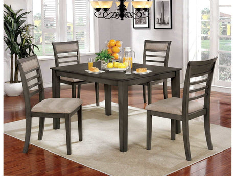 Taylah Weathered Gray & Beige 5pc Dining Room Set - Ornate Home