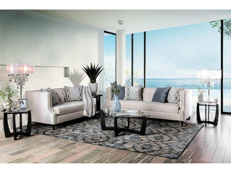 Tegan Beige Stationary Sofa & Loveseat 2pc - Ornate Home