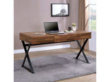 Tensed Dark Oak & Matte Black Desk - Ornate Home