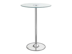 Thea Chrome & Clear Bar Table w/ LED - Ornate Home
