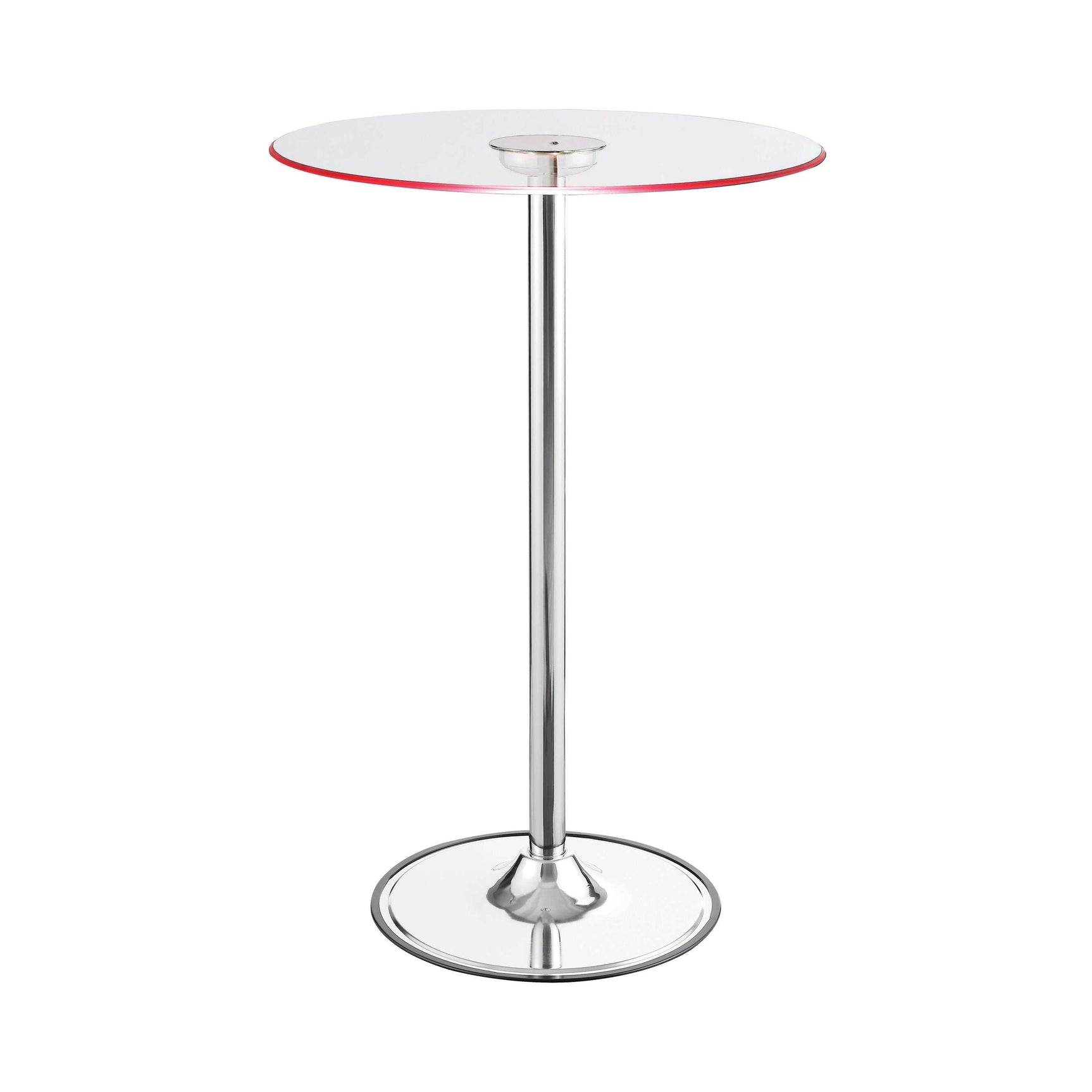 Thea Chrome & Clear Bar Table w/ LED - Ornate Home