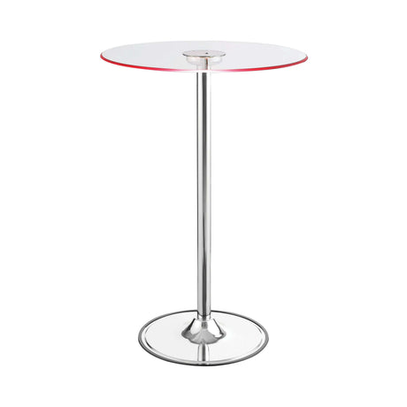 Thea Chrome & Clear Bar Table w/ LED - Ornate Home
