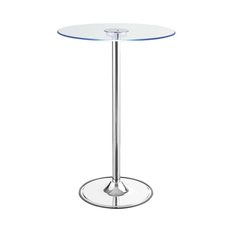 Thea Chrome & Clear Bar Table w/ LED - Ornate Home