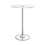 Thea Chrome & Clear Bar Table w/ LED - Ornate Home