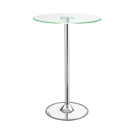 Thea Chrome & Clear Bar Table w/ LED - Ornate Home