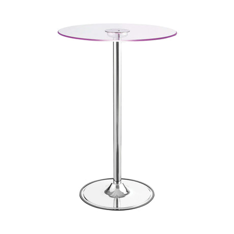 Thea Chrome & Clear Bar Table w/ LED - Ornate Home