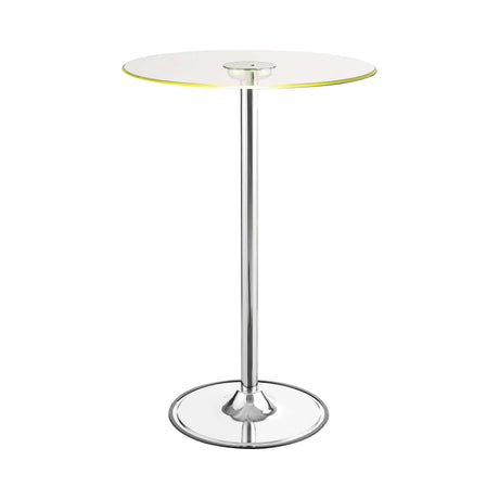 Thea Chrome & Clear Bar Table w/ LED - Ornate Home