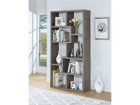 Theo Weathered Grey 10 Shelf Bookcase - Ornate Home