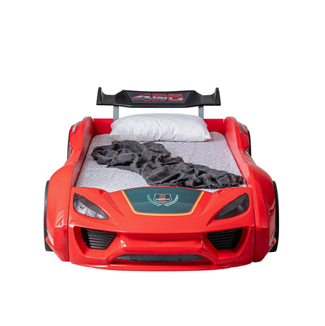 Thunder Kids Twin Carbed Red Mattress Included - Ornate Home