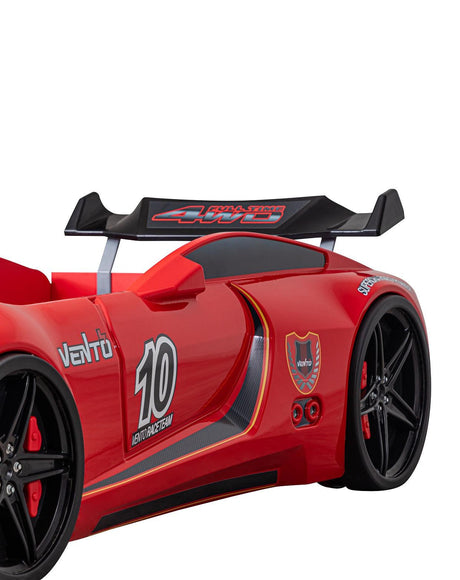 Thunder Kids Twin Carbed Red Mattress Included - Ornate Home