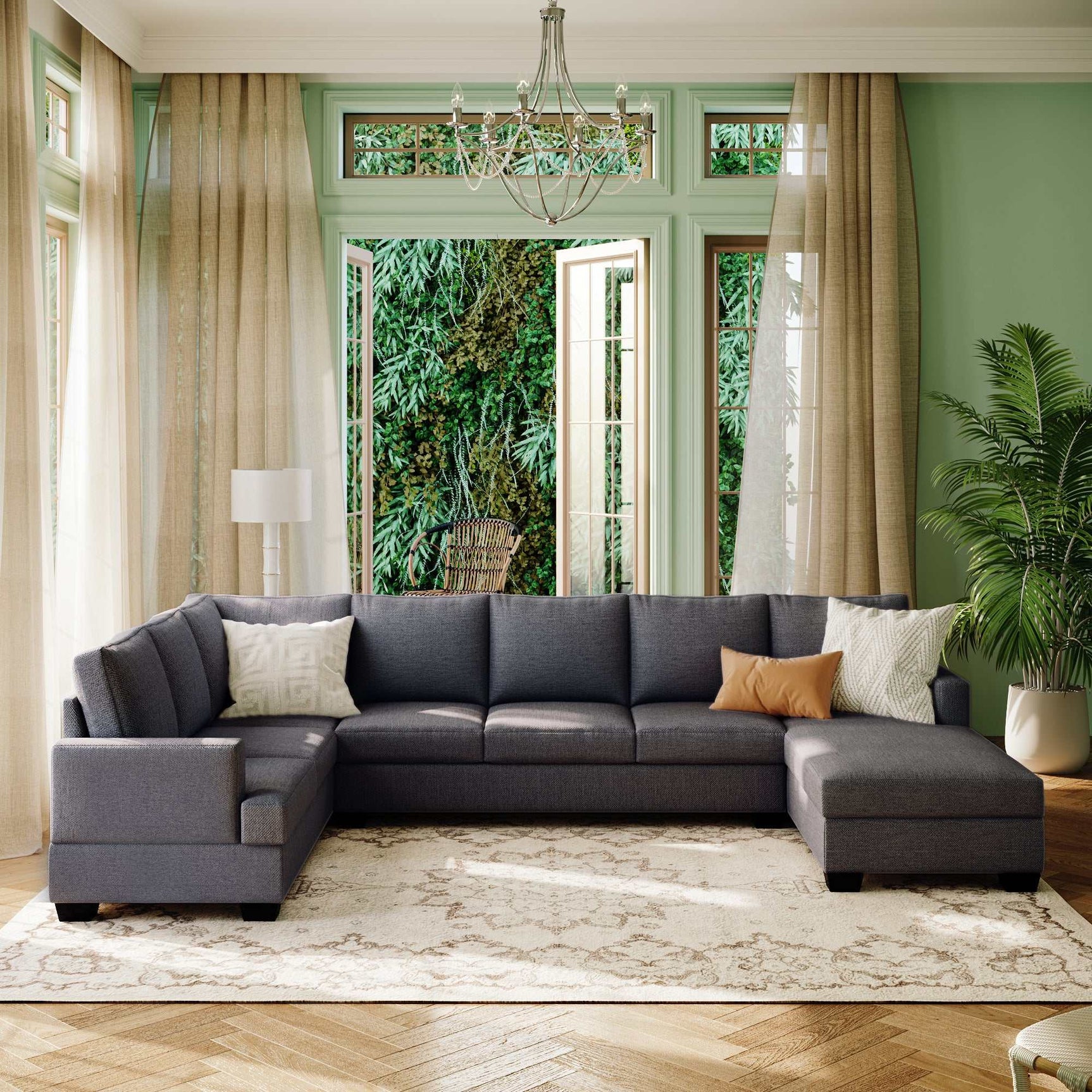 Tijuana Modern U-Shape Sectional Sofa Gray - Ornate Home