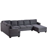 Tijuana Modern U-Shape Sectional Sofa Gray - Ornate Home