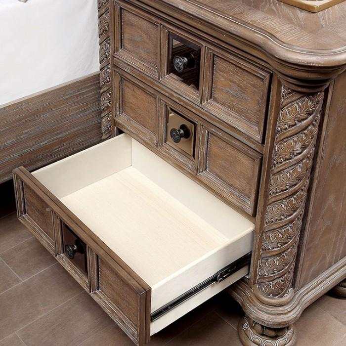 Timandra Rustic Natural Tone Nightstand - Ornate Home