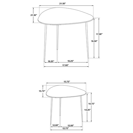 Tobias Black 2 Pc Nesting Table - Ornate Home