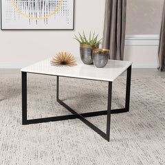Tobin White / Black Coffee Table - Ornate Home