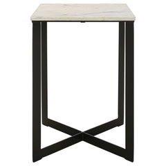 Tobin White / Black End Table - Ornate Home