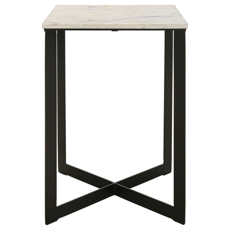 Tobin White / Black End Table - Ornate Home