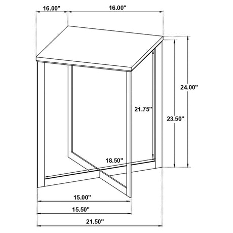 Tobin White / Black End Table - Ornate Home
