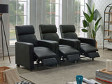 Toohey Black 3 Pc Theater Seating (3R) - Ornate Home