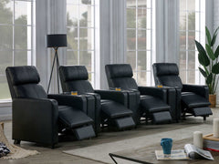 Toohey Black 7 Pc Theater Seating (4R) - Ornate Home