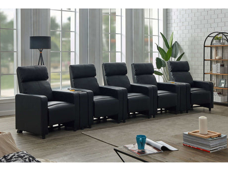 Toohey Black 7 Pc Theater Seating (5R) - Ornate Home