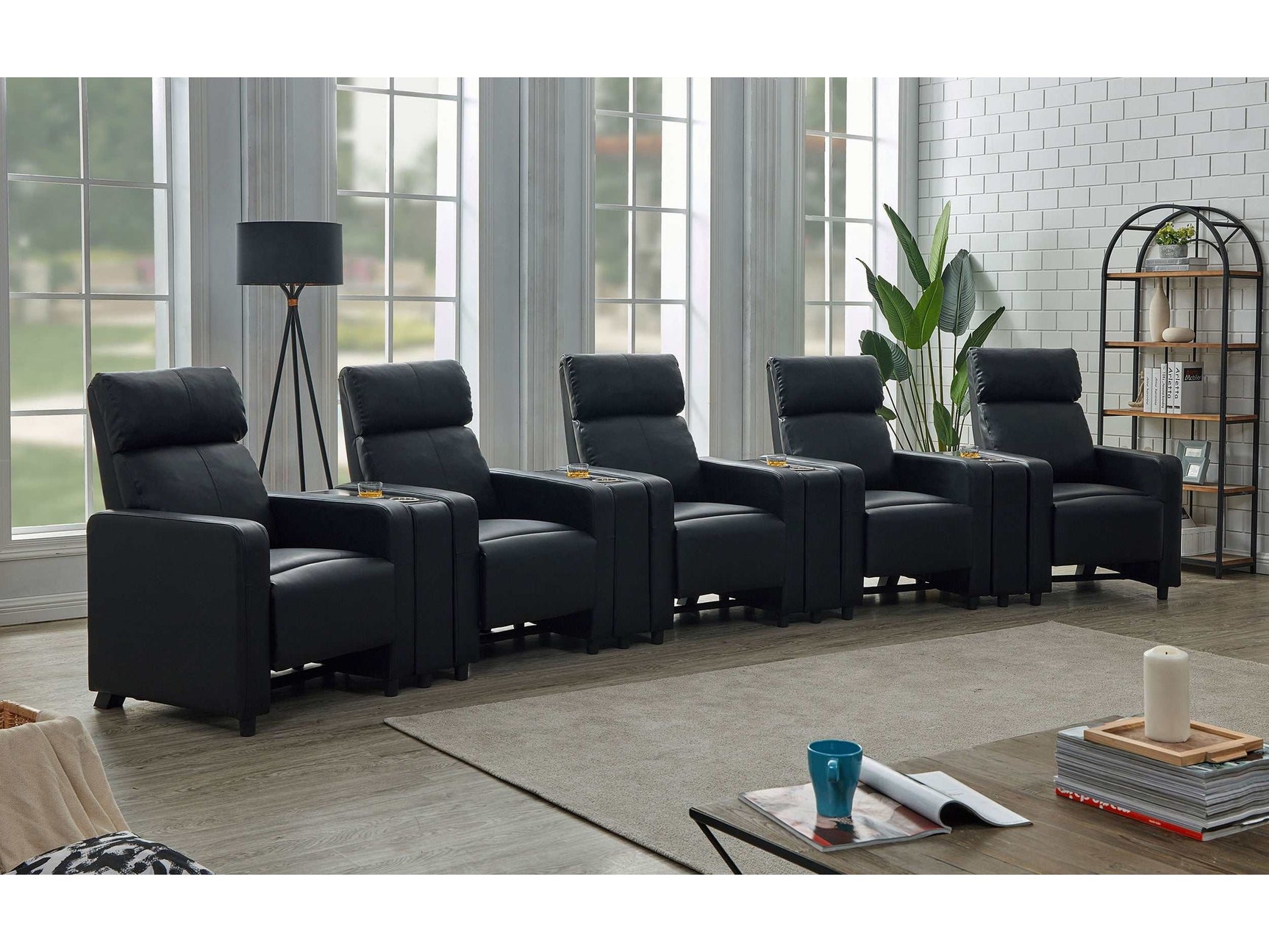 Toohey Black 9 Pc Theater Seating (5R) - Ornate Home