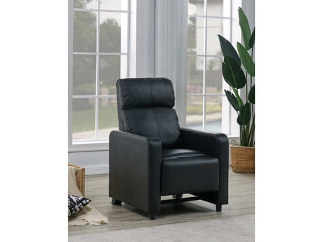 Toohey Black Push-Back Recliner - Ornate Home