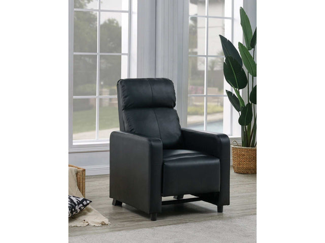 Toohey Black Push-Back Recliner - Ornate Home