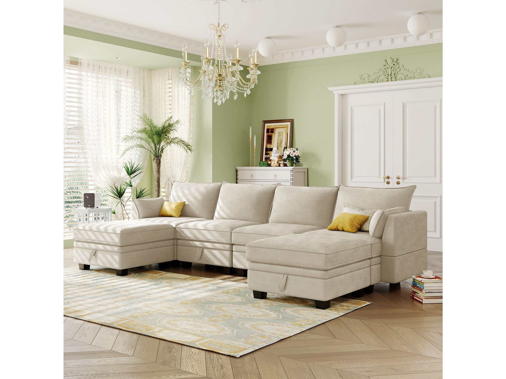 Torrey  Modern Modular Sectional Sofa Beige - Ornate Home