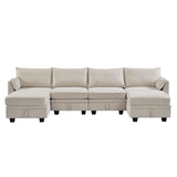 Torrey  Modern Modular Sectional Sofa Beige - Ornate Home