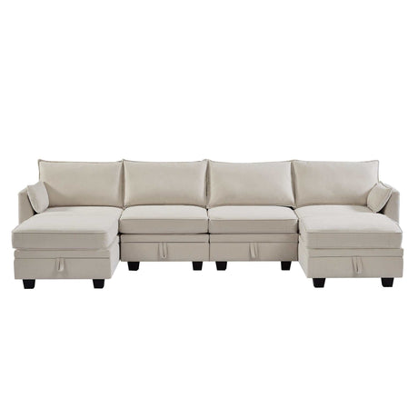 Torrey  Modern Modular Sectional Sofa Beige - Ornate Home