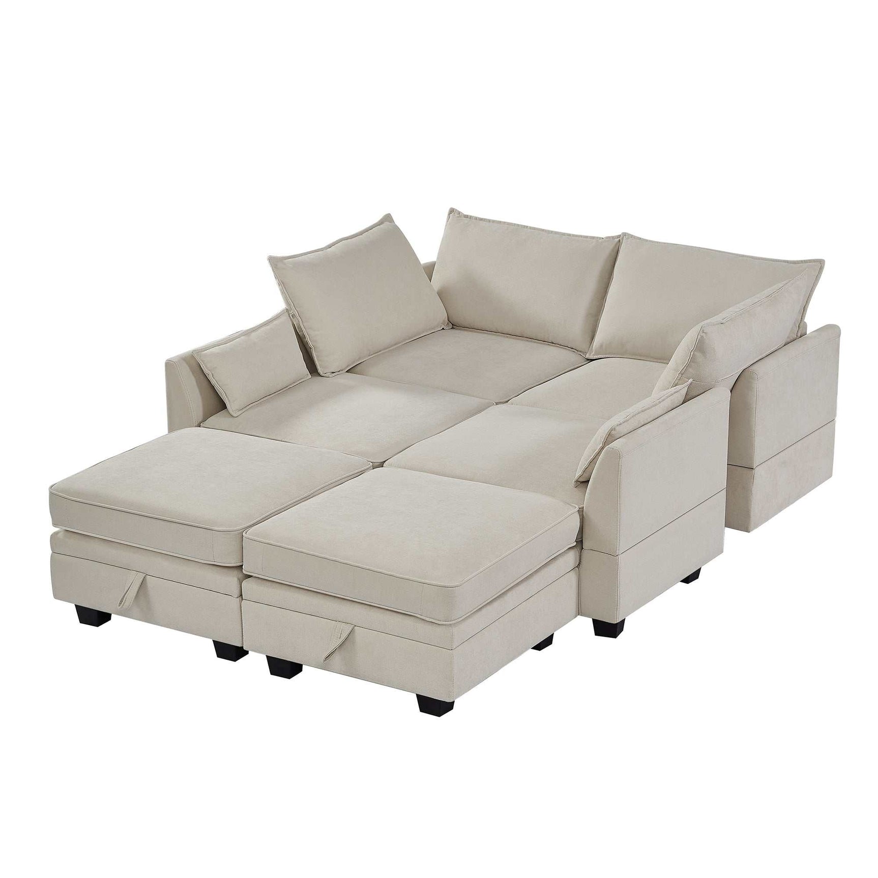 Torrey  Modern Modular Sectional Sofa Beige - Ornate Home