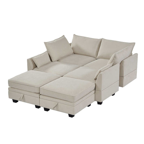 Torrey  Modern Modular Sectional Sofa Beige - Ornate Home