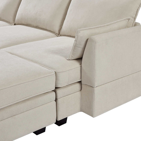 Torrey  Modern Modular Sectional Sofa Beige - Ornate Home