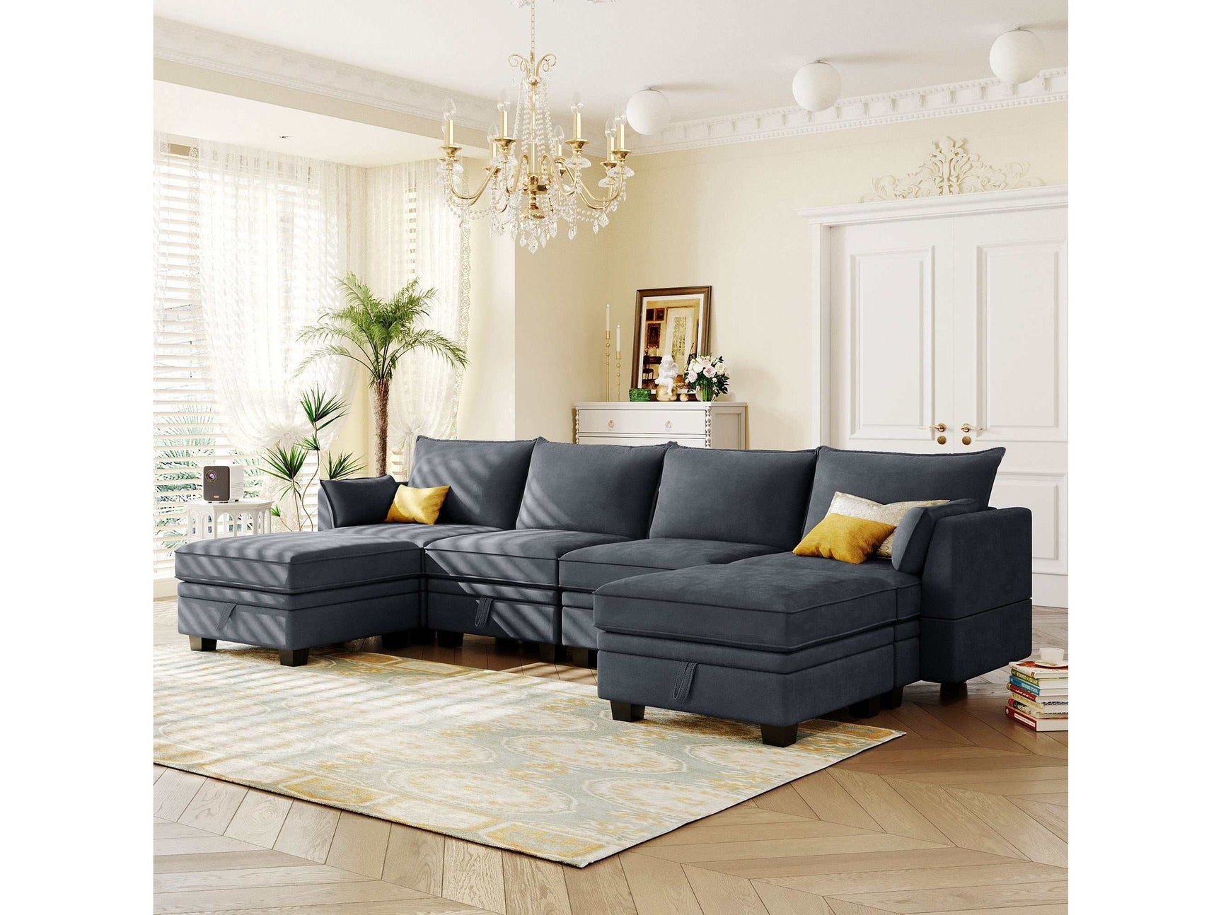 Torrey  Modern Modular Sectional Sofa Gray - Ornate Home