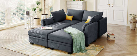 Torrey  Modern Modular Sectional Sofa Gray - Ornate Home