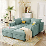 Torrey  Modern Modular Sectional Sofa Light Green - Ornate Home