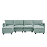 Torrey  Modern Modular Sectional Sofa Light Green - Ornate Home