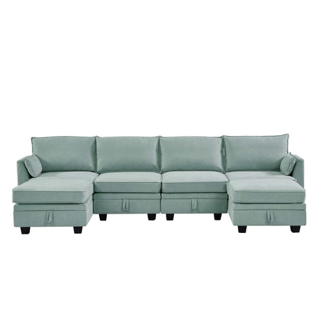 Torrey  Modern Modular Sectional Sofa Light Green - Ornate Home