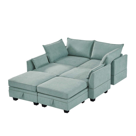 Torrey  Modern Modular Sectional Sofa Light Green - Ornate Home