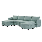 Torrey  Modern Modular Sectional Sofa Light Green - Ornate Home