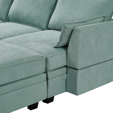Torrey  Modern Modular Sectional Sofa Light Green - Ornate Home