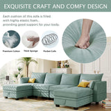 Torrey  Modern Modular Sectional Sofa Light Green - Ornate Home